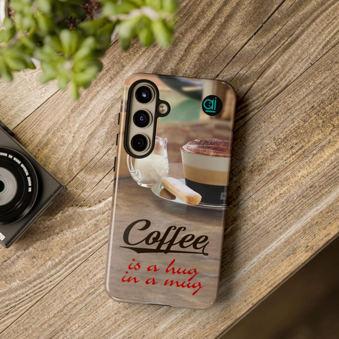 AI Brand - Stylish Tough Phone Case - Glossy & Matte - Atomic Impact - Another hug in a mug