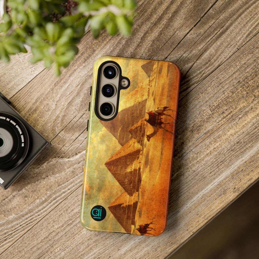 AI Brand - Stylish Tough Phone Case - Glossy & Matte - Atomic Impact - trodding through the desert