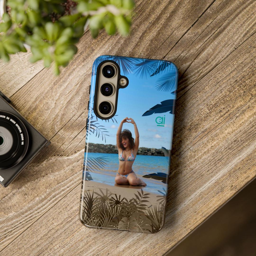 AI Brand - Stylish Tough Phone Case - Glossy & Matte - day at the beach