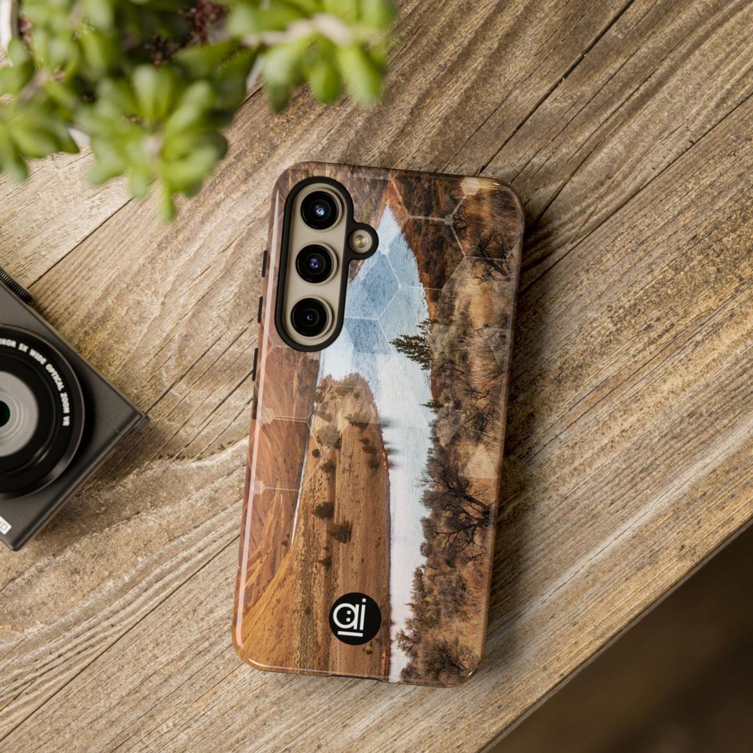 AI Brand - Stylish Tough Phone Case - Glossy & Matte - up in the mountains