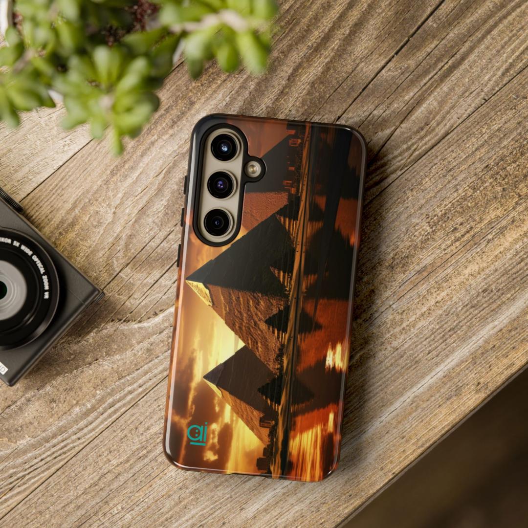AI Brand - Stylish Tough Phone Case - Glossy & Matte - Atomic Impact - pyramidic