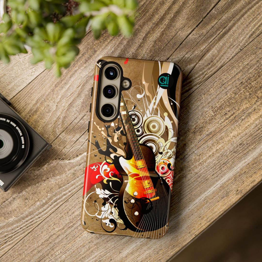 AI Brand - Stylish Tough Phone Case - Glossy & Matte - Atomic Impact - color guitar