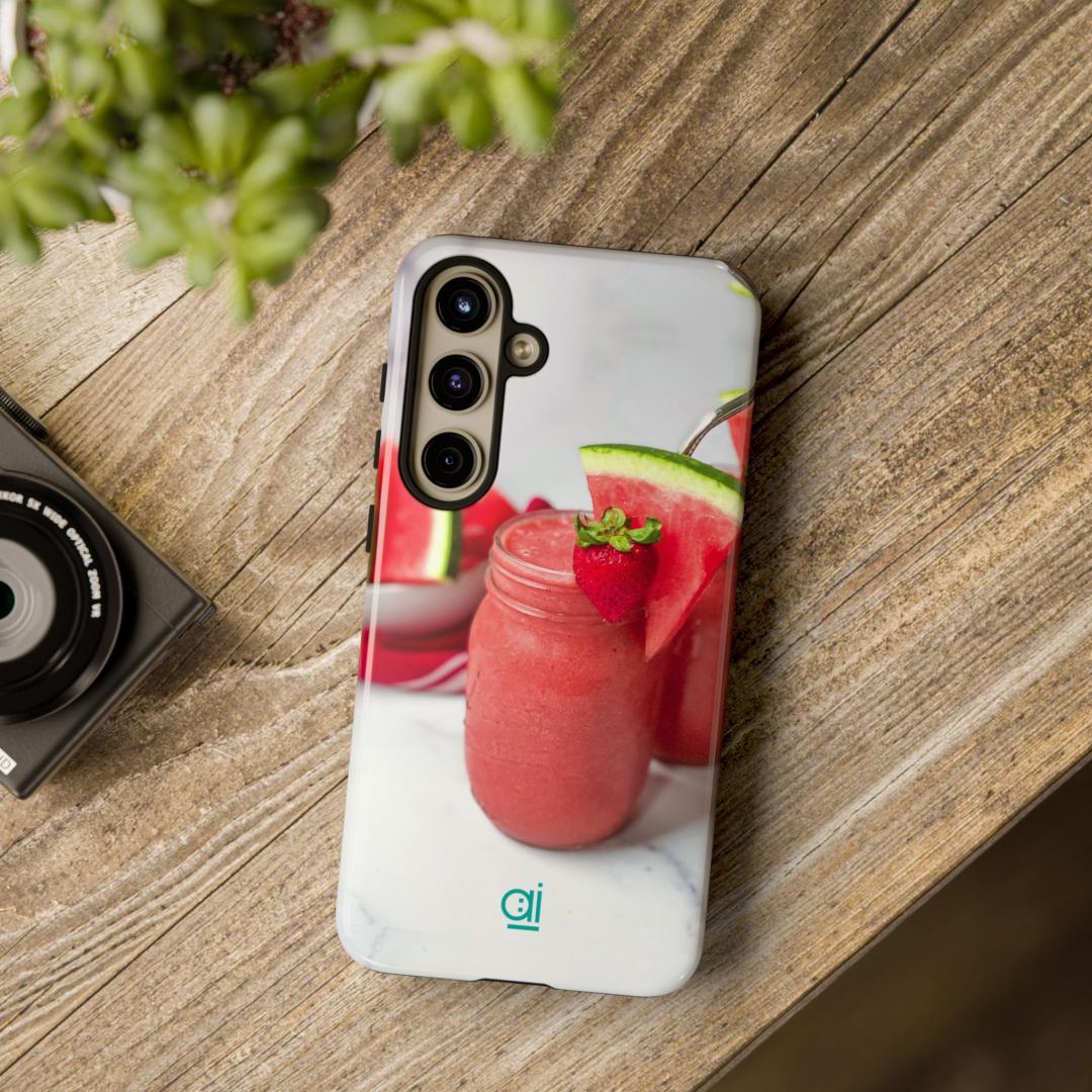 AI Brand - Stylish Tough Phone Case - Glossy & Matte - Atomic Impact - Melon smoothie